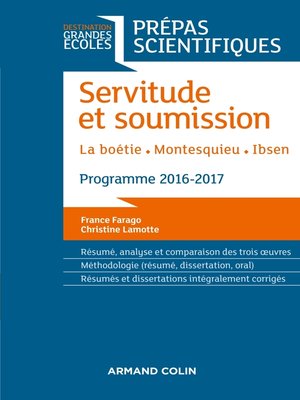 cover image of Servitude et Soumission--Prépas scientifiques 2016-2017